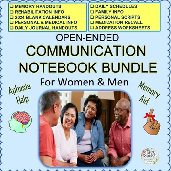 Preview of Communication Notebook BUNDLE:  Aphasia & Memory Loss Support for Men & Women