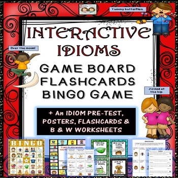 Preview of Interactive Idioms: Illustrated Idiom Posters, Flashcards, Worksheets, & Games