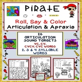PIRATE ARTICULATION & APRAXIA ROLL, SAY & COLOR