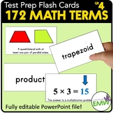 4th grade Math Terms Vocabulary Flash Cards Memory Match T