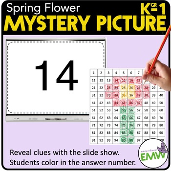 Preview of Spring Flower 100 Chart Mystery Picture - easy prep