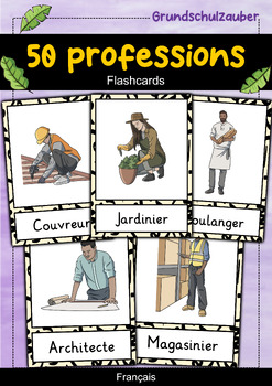 Preview of 50 professions - cartes illustrées pour différents groupes de professions