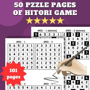 Preview of 50 puzzle pages of hitori game