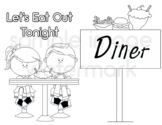 50's Diner Let's Eat Out Tonight Coloring Page