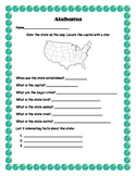 50 state project and worksheets