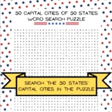 50 states And Capitals of the USA Word search puzzle