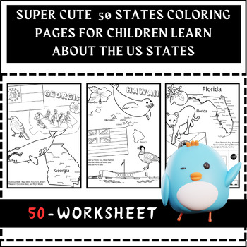 Preview of 50 states coloring pages  learn about the us states