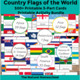 500+ Country Flags of the World Printable 3-Part Cards MEG