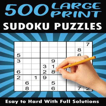 Hard Sudoku Puzzle Book for Adults: 200 Large Print Puzzles with Answers  (Large Print / Paperback)