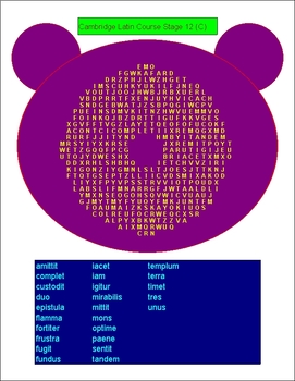 Preview of 500 Latin Word Searches With Answers