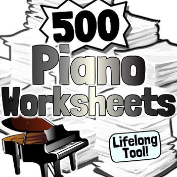 Preview of 500 Piano Worksheets | Chords Scales Song Writing Hanon Exercises And More!