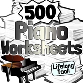 500 Piano Worksheets | Chords Scales Song Writing Hanon Ex