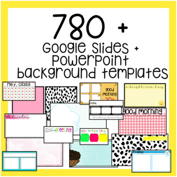 780 + Google Slides // Powerpoint Background Templates | TpT