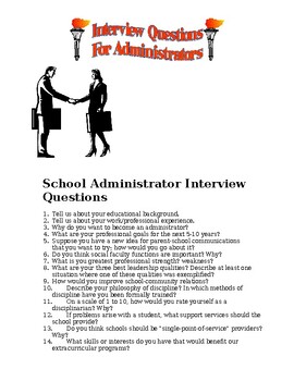 Preview of 500 School Administrator Interview Questions & tips (editable&fillable resource)
