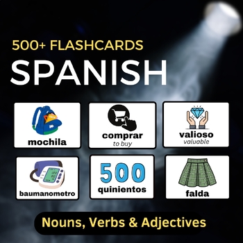 Preview of 500+ Spanish Flash cards