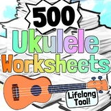 500 Ukulele Worksheets | Ukulele Chords Scales Song Writin