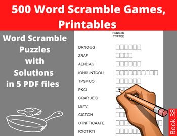 Preview of 500 Word Scramble Games  - 500 Printable Scramble Puzzles with Answers
