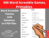 500 Word Scramble Games  - 500 Printable Scramble Puzzles 