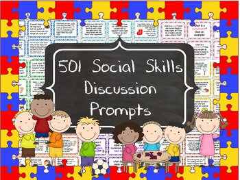 Preview of 501 Social Skills Prompts - Problem-Solving Pragmatics Predicting etc. ASD