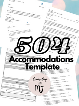 Preview of 504/ADA INDIVIDUAL ACCOMMODATIONS TEMPLATE 2021-2022