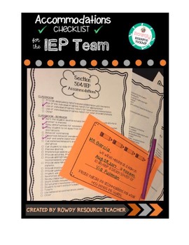 Preview of 504/IEP Accommodations Checklist