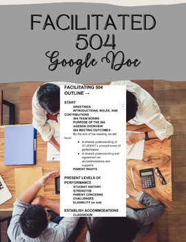 Preview of 504 Meeting Outlines and Example Scripts | Organization | 504 Plan Cheat Sheets