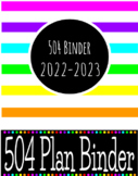 504 Plan, 504 Plan Binder ::Editable:: 