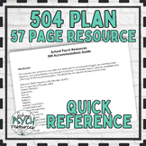 504 Plan Accommodation Guide Cheat Sheet School Psychology