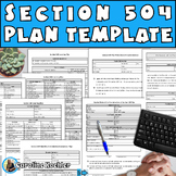 504 Plans in Schools Template with Accommodations SPED Beh
