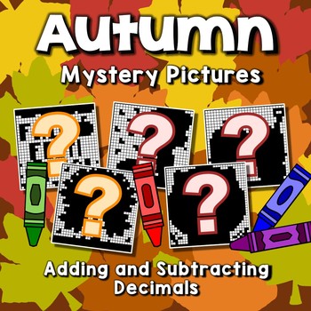 Preview of Fall Decimal Addition And Subtraction Color By Number Code Mystery Picture Sheet