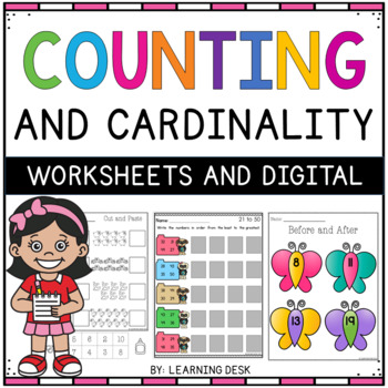 Preview of Counting and Cardinality Number Sense Recognition 1-100 Writing Worksheets