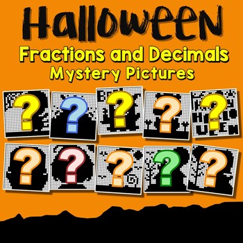 Preview of Begin Middle End Halloween Fractions & Decimals All Operation October Math Sheet