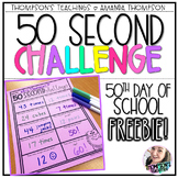 50th Day Activity | Timed Challenge | FREEBIE