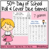 50th Day Roll & Cover Dice Games | Math & Literacy Activities