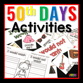 Preview of 50th Day of School Activities and Printables for Kindergarten