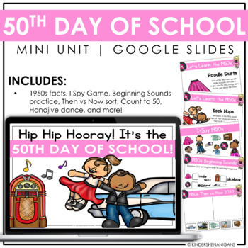 Preview of 50th Day of School | Google Slides | Print + Digital