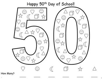 Preview of 50th Day of School Math