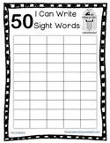 50th Day of School Sight Word Practice FREEBIE