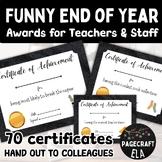 70 Funny End of Year Teacher and Staff Awards | Printable 