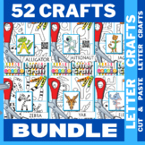 52 A-Z Letter Craft BUNDLE | Cut & Paste | Uppercase & Low
