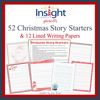 Preview of 52 Christmas Story Starters Creative Writing Prompts & Lined Paper
