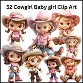 52 Cowgirl Baby girl clip art Set perfect for all kinds, F