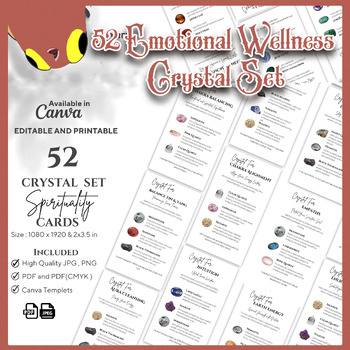 Preview of 52 Crystal Kit Cards for Emotional Wellness: Find Your Inner Balance