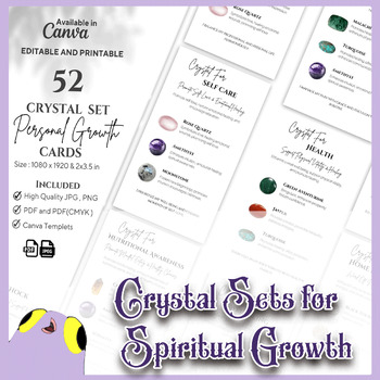 Preview of 52 Crystal Kit Cards for Spiritual Growth: Deepen Your Connection