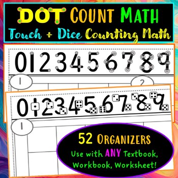 Preview of 52 DOT Touch Counting Math Organizers - Special Education