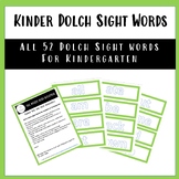 52 Dolch Sight Words for Kindergarten - Centers, Daily 5, 
