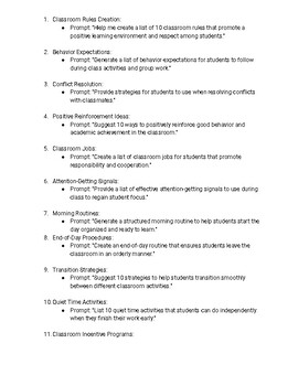 Preview of 52 Essential ChatGPT Prompts for Effective Classroom Management