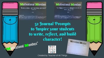Preview of 52 Journal Prompts/Bell Ringers