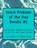 52 Middle School Math Problems of the Day