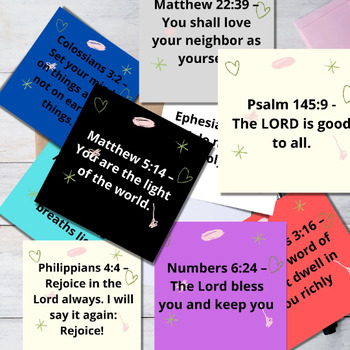 Preview of 52 Printable Bible verse Cards, Scripture Memory Cards, 52 sets of bible verse c